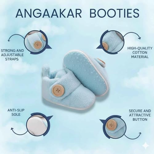 Image of Newborn Baby Booties | Soft & Breathable Cotton Footwear for Baby Boys & Girls | Skin-Friendly, Comfortable Booties for 3-12 Months