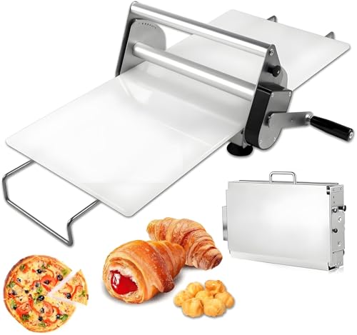 Sfogliatrice della pasta, macchina manuale del rullo dell'acciaio inossidabile con spessore regolabile per la fabbricazione della pasta sfoglia del forno