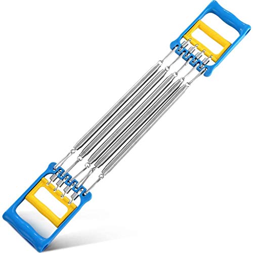 EGCLJ Chest Expander Arm Blaster Resistance Bands Adjustable 5 Spring Back Press Machines Strength Trainer Exercise Men Women Fitness Muscle Gym Equipment Workout Home Travel Outdoor Gift (Blue)