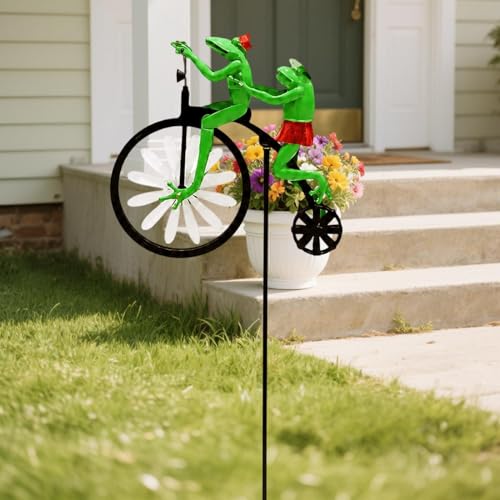 Moulin à vent de jardin vélo vintage pour pelouse et fêtes