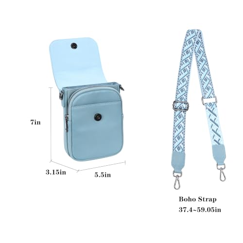 Image of HESHE Small Leather Crossbody Bag for Women RFID Phone Purse with Card Slot