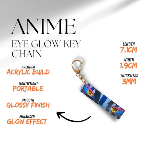 Image of Dem-on Slayer Anime Acrylic Glowing Eyes Keychain | Luminous Eye Glow Key Ring | Premium Otaku Accessory for Bags, Bikes, Cars, Backpacks & Key Holder