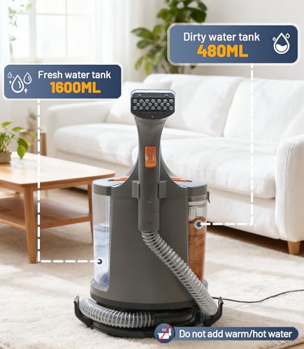 Polsterreiniger Gerät 400W, 12kPa – Tragbarer Waschsauger mit 2-Tank-System, Teppichreiniger & Fleckenentferner für Sofa, Teppiche, Auto, Bett & Vorleger