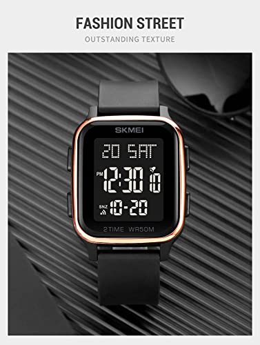 Gosasa Classic Square Face Unisex Women's Men's Digital Multifunction Outdoor Casual Watch Countdown 50M Waterproof Led Light Wristwatch2