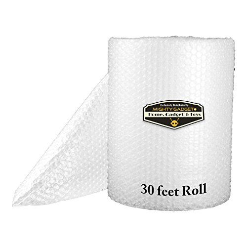 2 Rolls Mighty Gadget Brand 3/16\" Air Bubble Cushioning Roll Perforated Every 12\" - 12 inch W x 30 feet L per Roll Cushioning Moving Supplies (60 feet Total)