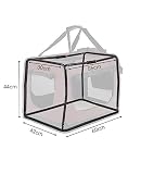 lionto Hundetransportbox faltbar für Reise & Auto, 60x42x44 cm, stabile Transportbox mit Tragegriffen & Decke für Katzen & Hunde bis 12 kg, robuste Hundebox aus Stoff für klein & groß, dunkelrot