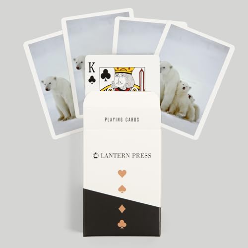 Lantern Press Polar Bear and Cubs Naipes Póker 52 cartas miniatura 6