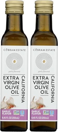 Image of Cobram Estate Garlic Artisan Collection Flavored extra virgin Olive Oil - Low-Fodmap Diet Friendly, First Cold Pressed 100% California Extra Virgin Olive Oil - Bright & Flavorful, Non-GMO (250mL)