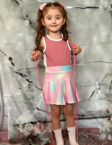 Image of Arshiner Girls Tennis Skirt with Shorts Pockets Athletic Pleated Golf Skort | Girls School Uniform Skirt, Sport, Performance, Running, Workout, Cheer, High Waisted, 4-13 Years