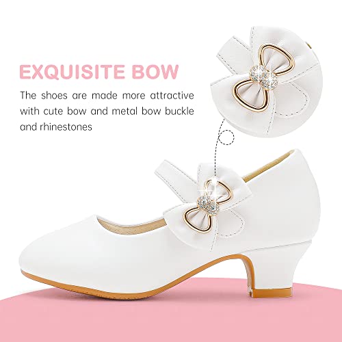 Image of Dufannie Girls Dress Shoes Princess Flats Heels for Toddler Little Big Kids