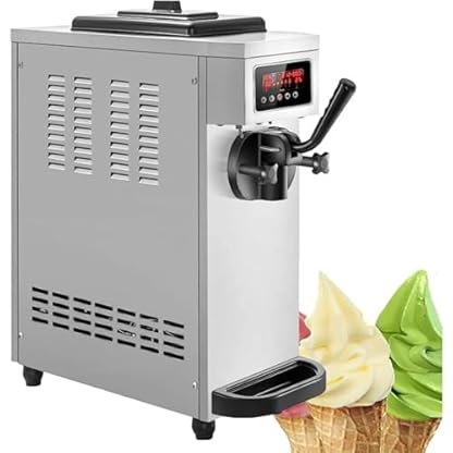 LIULIQ Softeismaschine, 1500 W, Kommerzielle Eismaschine Mit LED-Anzeige, Einzelgeschmack, Leistung 4,7–5,3 Gallonen/Stunde, Geeignet Für Restaurants, Cafés, Snackläden, Fast-Food-Läden