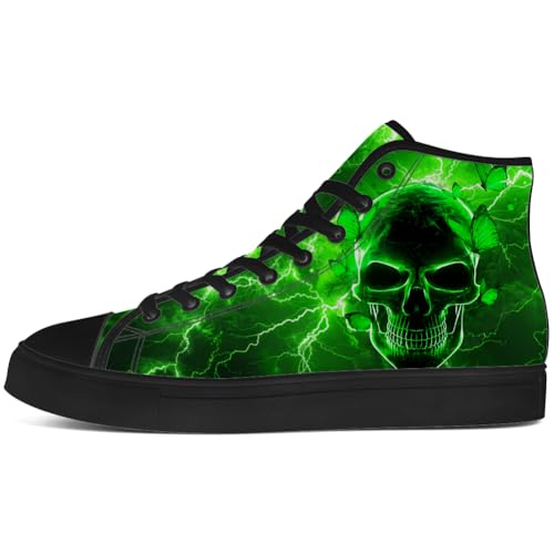 Men's Women's Skull High Top Canvas Shoes Gothic High Top Sneakers Lace Up Casual Shoes3