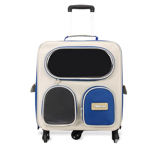 CYWOPVEQペットキャリー リュック キャスター付き 猫 猫用 キャリー カート 3 WAY 小型犬 ペットキャリーケース 折り畳み 取り外し可能な車輪 ドライブ 旅行 通院 防災 避難用 (A1)