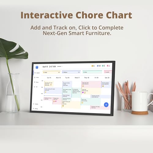 24 inch Digital Calendar Chore Chart – Interactive Touchscreen，Hearth Display Desk Digital Calendar Seamless Scheduling Black by Dragon Touch - Image 3