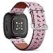 CJBROES Replacement Leather Watch Band, Compatible with Fitbit Versa 3 and Fitbit Sense of Wristband Bracelet Accessory - Plus Sign