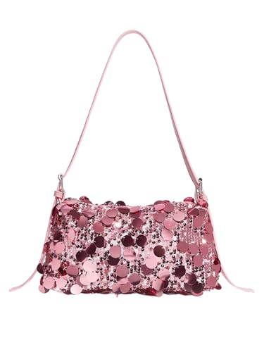 MakeMeChic Women's Sequin Glitter Shoulder Bags Y2K Party Club Medium Handbags