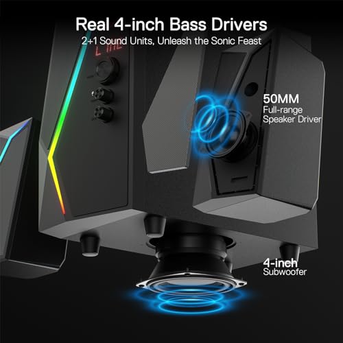 Altavoces 2.1 Redragon GS520-PRO con Bluetooth FM USB SD y AUX 5