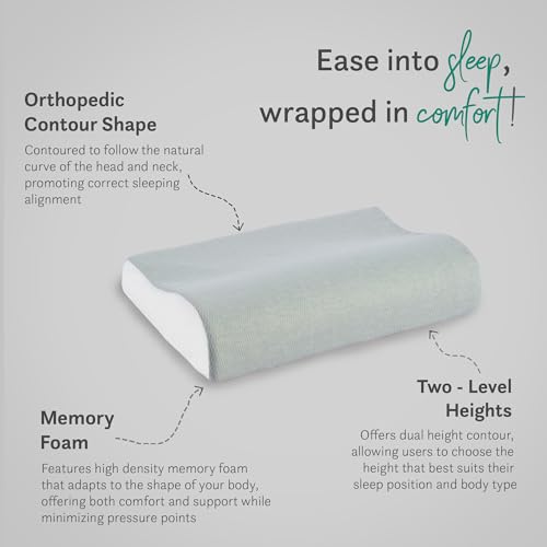 Image of MYTRIDENT Urban Comfort Contour Orthopedic Cervical Pillow, White