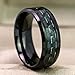 mensring Couple Rings Black Gold Plated Green Cz Womens Wedding Ring 8mm Titanium Steel Mens Wedding Band (Please Buy 2 Rings for 1 Pair)