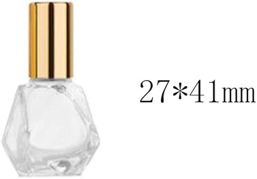 Miniatura 2 de ConStore 10 mini botellas de rodillo de vidrio transparente poligonal portátil, 0.3 fl oz0.27 onzas, botella de aceite esencial de viaje con bola de