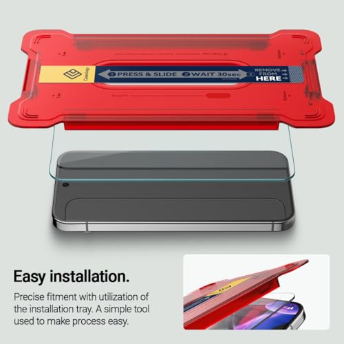 Image of CASEOLOGY By Spigen Snap Fit Tempered Glass Screen Guard Protector Compatible With Google Pixel 9 /Pixel 9 Pro Smartphone[Easy Installation Kit][Anti-Scratch] Screen Protector-2 Pack