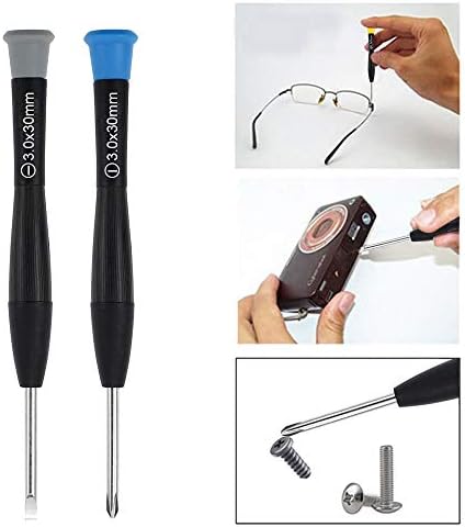 SRunDe Glasses Screwdriver Set 11pcs Phillips Flathead Head Jewellers Watch Screwdriver Set Professional PS4 Screwdriver Kit with Box Magnetic Small Screwdriver Kit for Watches Electronics Phone