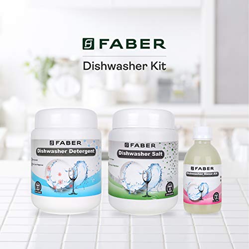 Image of Faber Dishwasher Detergent Kit with 1kg detergent, 1kg Salt and 280 ml Rinse Aid
