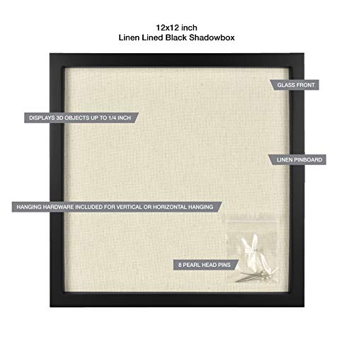 Image of MCS Linen Lined Shadow Box Frame, 11 x 14 Inch, Black