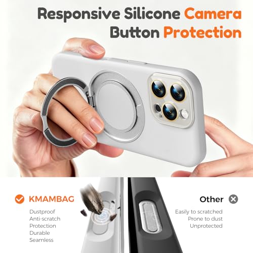Image of Silicone Case for iPhone 16 Pro Max with 360 Magnetic Stand Fit for MagSafe