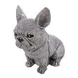 Exhibición: estas estatuas de perros son piezas de decoración para el hogar que resisten la decoloración y el desgaste, lo que las convierte en excelentes estatuas de bulldog para uso ornamental en exteriores o interiores durante todo el año, estatua de bulldog francés, estatua de jardín