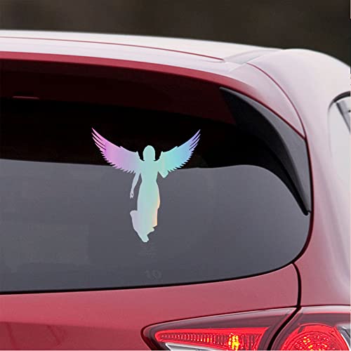Image of Angel With Wings (Holographic Opal Purple) (Set Of 2) Premium Waterproof Vinyl Decal Stickers For Laptop Phone Accessory Helmet Car Window Bumper Mug Tuber Cup Door Wall Decoration