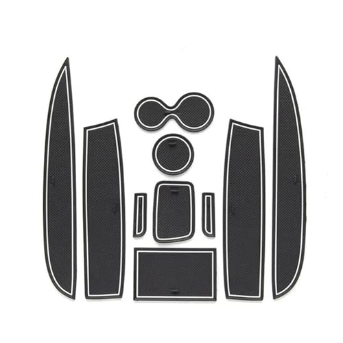 10PCS Compatible with Renault Clio 4 Anti-Slip Gate Slot Mat Cup Coaster Non-Slip Door Groove Pad Auto Interior Mat Car-Styling Accessories(Fluorescent White)