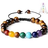7 CHAKRA-ARMBÄNDER: Das Tragen des 7-Chakra-Perlen-Armbands kann die Energie der sieben Chakren im Körper ausgleichen und sie öffnen. Jedes Chakra hat eine spezifische Verbindung. Alle sieben Chakren sollten offen und im Gleichgewicht zueinander sein und den Energiefluss ungehindert ermöglichen. Am Ende wird jedes Chakra den Geist und die Gesundheit ins Gleichgewicht bringen.