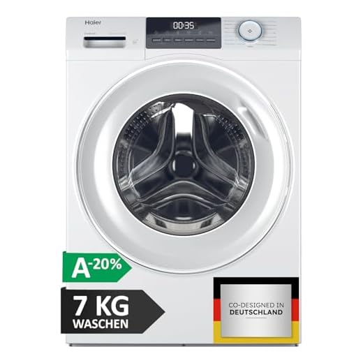 Haier Frontlader Waschmaschine 7kg I I-PRO SERIE 1 HW70-BP14929BU1 I Mit A-20% Effizienz, 1.400 U/Min. & sparsamem Inverter-Motor I Per App steuerbar I Mengenautomatik & Refresh-Programm
