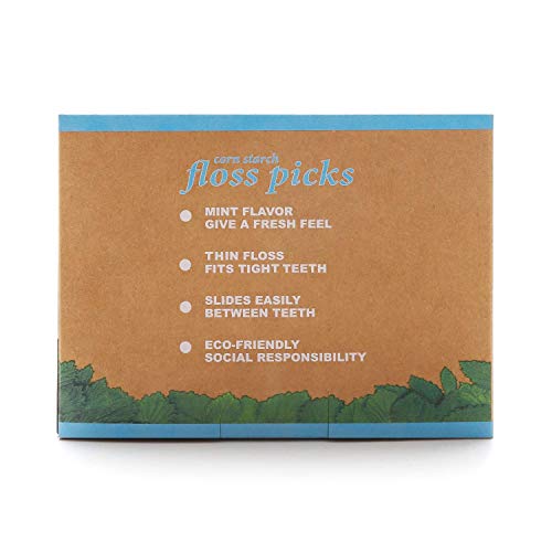 Natural Dental Floss Picks - 200 Count - Bpa Free, Vegan, Sustainable, Eco Friendly, Natural Dental Flossers By Isshah (Mint) #TOP3