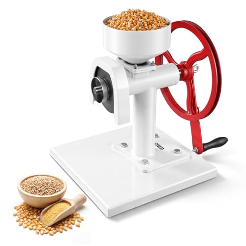 Image of VEVOR Manual Grain Mill with Flywheel, Hand-Crank Corn Grinder, Heavy-Duty Carbon Steel Wheat Grinding Mill with Adjustable Fineness & 0.53 Gallon Hopper for Grains Spices Coffee Beans Nuts