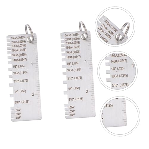 2 piezas Regla de Inspección de Acero Inoxidable Medidor de Espesor de Metal Herramienta de Medición para Soldadura miniatura 6