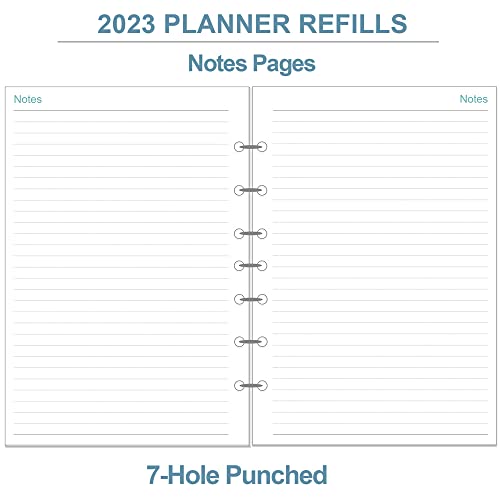 Zgmj 2023 Monthly Planner Refill, Runs From January 2023 To December 2023, Two Pages Refill Planner With Tabs , 7 Hole Refill Planner With Tabs, 5.8'' X 8.3'', Ocean #TOP5