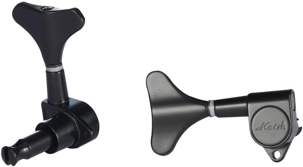 6 String 18:1 Sealed Bass Tuners Bass Guitar Tuning Keys Pegs Bass Tuning Machines Compatible with Ibanez/Yamaha Style Acoustic/Electric Bass Black 3L/3R