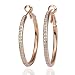 NYKKOLA 18K Rose Gold Plated Austrian Crystal Hoop Earring