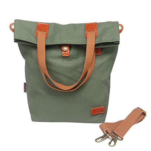 TOURBON Canvas Waterproof Bike Bicycle Rear Pannier Bag Women's Tote Shoulder Bag