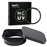 Haoge Square Metal Lens Hood for Fujifilm Fuji X100V X100F X100T X100S X70 Fuji Photo Camera Accessories Black,with 49mm Adapter Ring and 49mm MCUV Filter Metal Cap