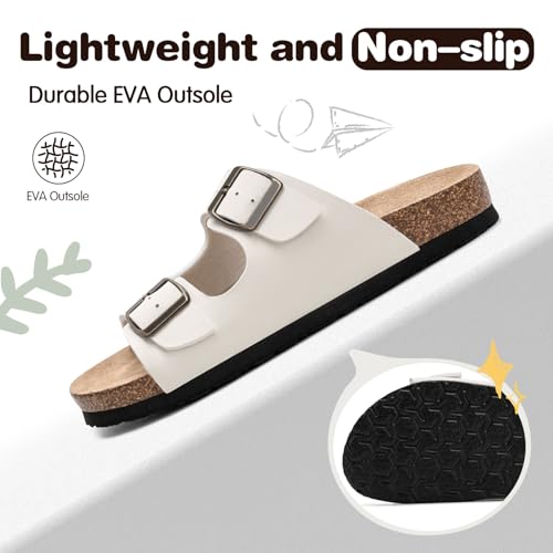 Image of FITORY Boys Girls Glitter Slide Sandals, Cork Slipper with Adjustable Straps for Little Kid /Big Kid