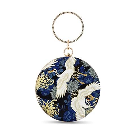 Zebrum Blue Big Round Evening Clutch Bag Cover
