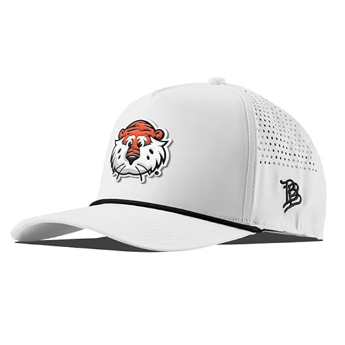 Branded Bills Officially Licensed x Auburn Tigers White 5-Panel Aubie The Tiger PVC