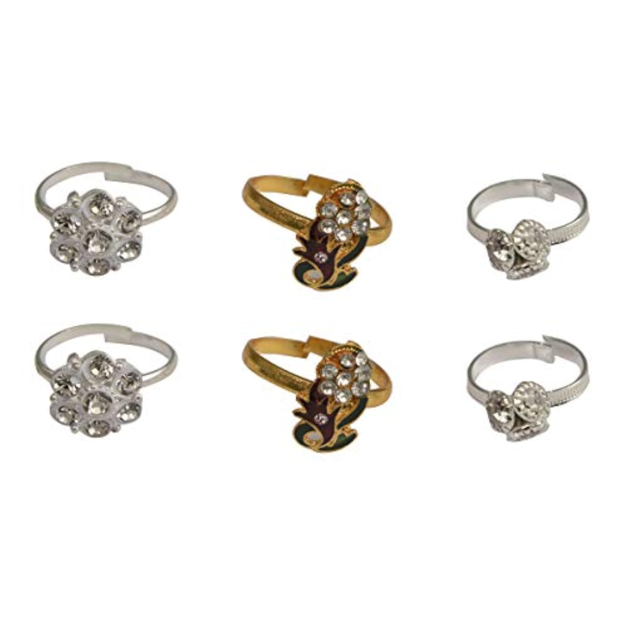 Set of 3 Pairs Toe Rings - Traditional Design