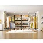 Timate X3 Expandable Heavy Duty Clothes Rack Wall Mounted Clothing Rack for Hanging Clothes, Industrial Pipe Closet System for Walk in Closet Kit Wall Mount Clothes Rack with Basket, Black Wall Closet - Image 4