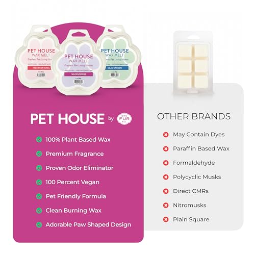 Image of Pet House Wildflowers Scented Wax Melts - Long-Lasting Plant Based /Summer Soy Wax Melts for Pet Odor Pack of 2