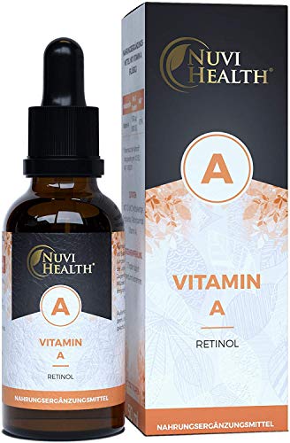Vitamin A Tropfen - 50ml = 1700 Tropfen - Extra hochdoisert: 5000 I.E (1500 µg) pro Tag - Echtes Vitamin A (Retinylpalmitat) - Laborgeprüft - Vegan - Ohne Alkohol Cover