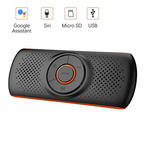 Bluetooth Handsfree Car Speaker, Upgraded Wireless in-Car Speakerphone Visor Clip Stereo Music Player